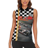 Racing Car 2025 Women Sleeveless Polo Shirt Born To Speed