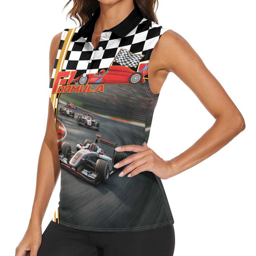 Racing Car 2025 Women Sleeveless Polo Shirt Born To Speed