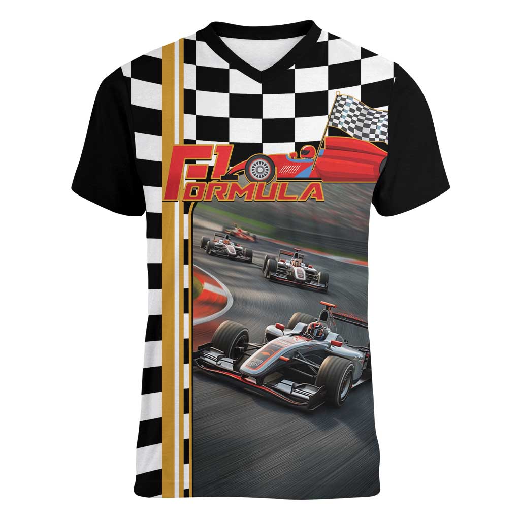 Racing Car 2025 Women V-Neck T-Shirt Born To Speed