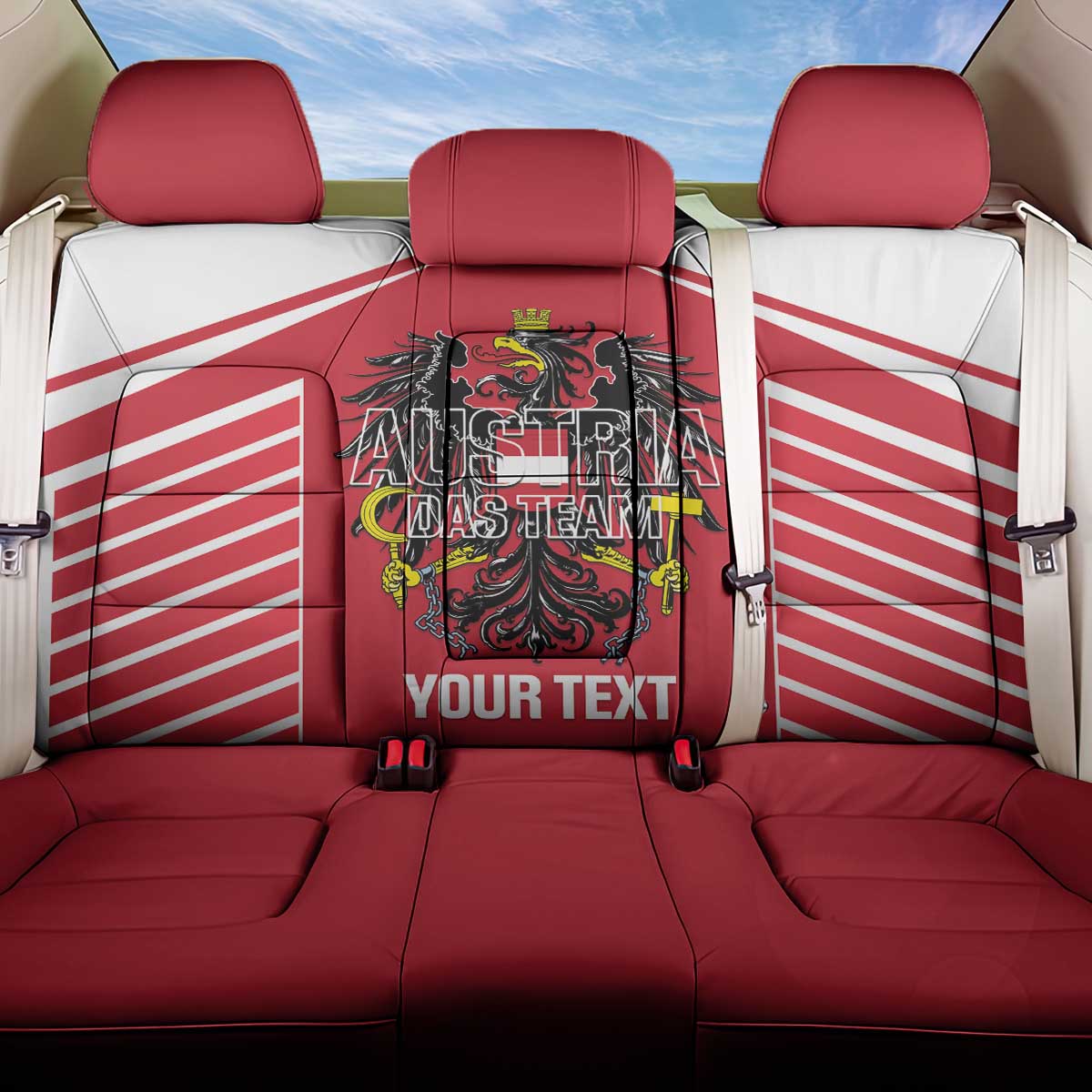 Custom Austria Football Back Car Seat Cover Come On Das Team