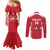 Custom Austria Football Couples Matching Mermaid Dress and Long Sleeve Button Shirt Come On Das Team