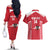 Custom Austria Football Couples Matching Off The Shoulder Long Sleeve Dress and Hawaiian Shirt Come On Das Team