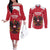 Custom Austria Football Couples Matching Off The Shoulder Long Sleeve Dress and Long Sleeve Button Shirt Come On Das Team