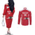 Custom Austria Football Couples Matching Off The Shoulder Long Sleeve Dress and Long Sleeve Button Shirt Come On Das Team