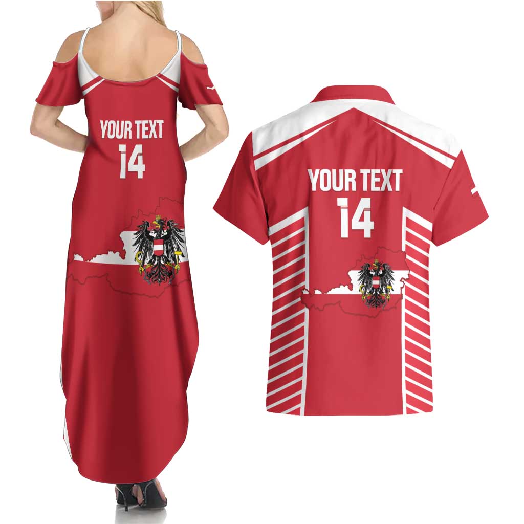 Custom Austria Football Couples Matching Summer Maxi Dress and Hawaiian Shirt Come On Das Team