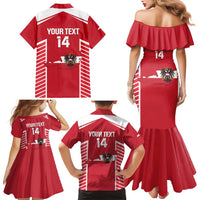 Custom Austria Football Family Matching Mermaid Dress and Hawaiian Shirt Come On Das Team