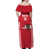 Custom Austria Football Family Matching Off Shoulder Maxi Dress and Hawaiian Shirt Come On Das Team