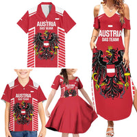 Custom Austria Football Family Matching Summer Maxi Dress and Hawaiian Shirt Come On Das Team