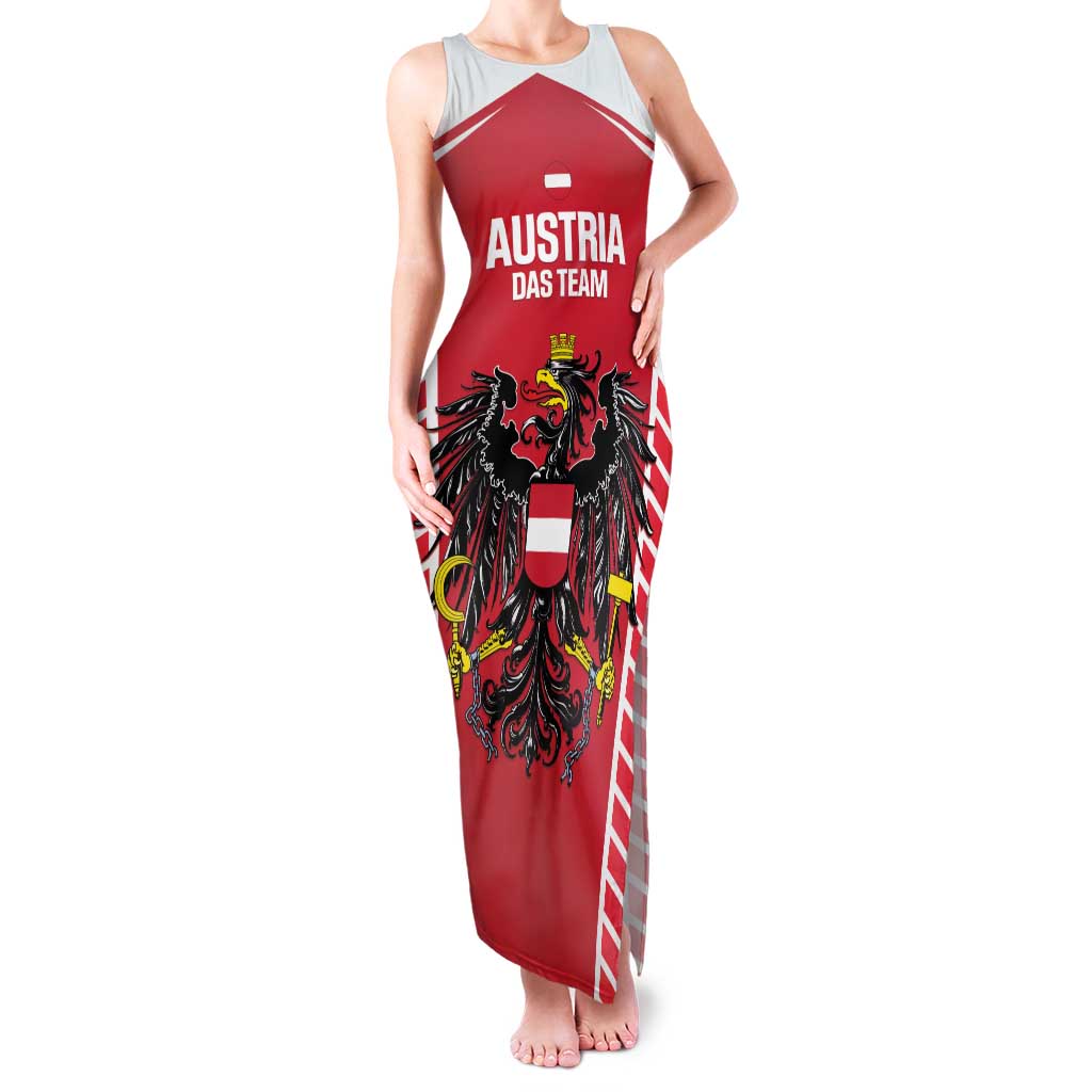 Custom Austria Football Family Matching Tank Maxi Dress and Hawaiian Shirt Come On Das Team
