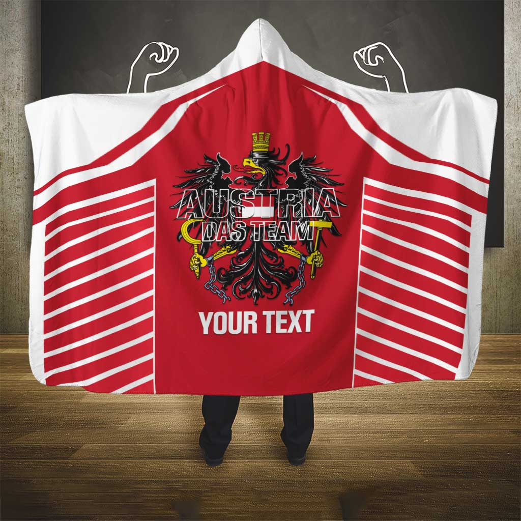 Custom Austria Football Hooded Blanket Come On Das Team