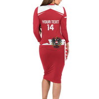 Custom Austria Football Long Sleeve Bodycon Dress Come On Das Team