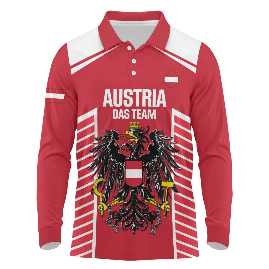 Custom Austria Football Long Sleeve Polo Shirt Come On Das Team