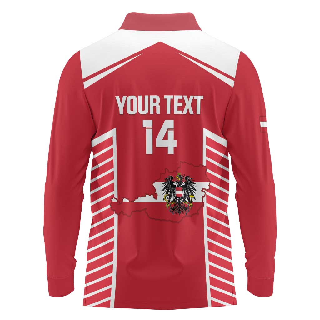 Custom Austria Football Long Sleeve Polo Shirt Come On Das Team