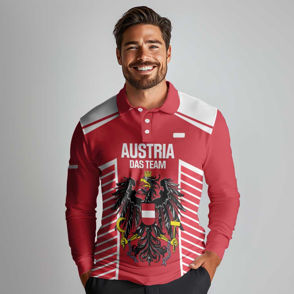 Custom Austria Football Long Sleeve Polo Shirt Come On Das Team