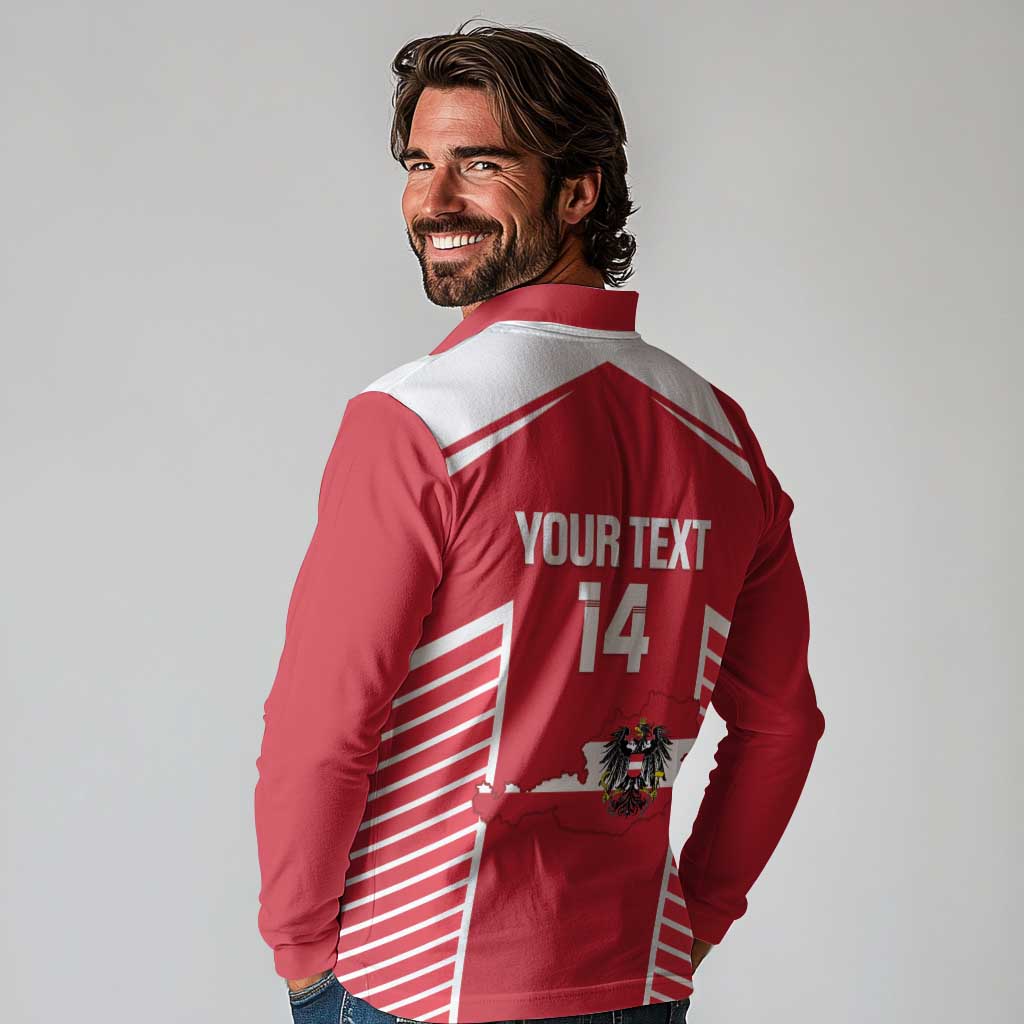 Custom Austria Football Long Sleeve Polo Shirt Come On Das Team