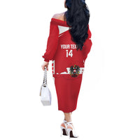 Custom Austria Football Off The Shoulder Long Sleeve Dress Come On Das Team