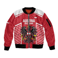 Custom Austria Football Sleeve Zip Bomber Jacket Come On Das Team