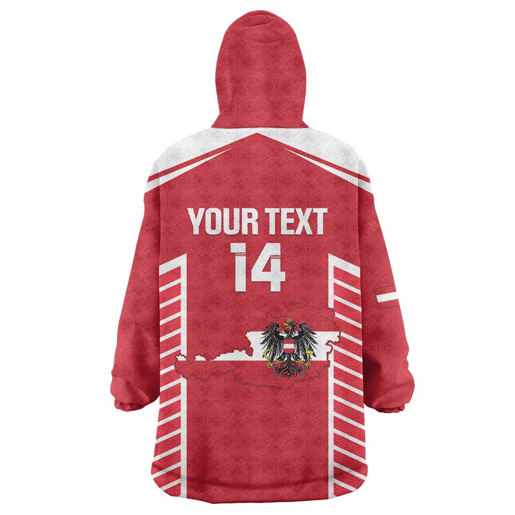 Custom Austria Football Wearable Blanket Hoodie Come On Das Team