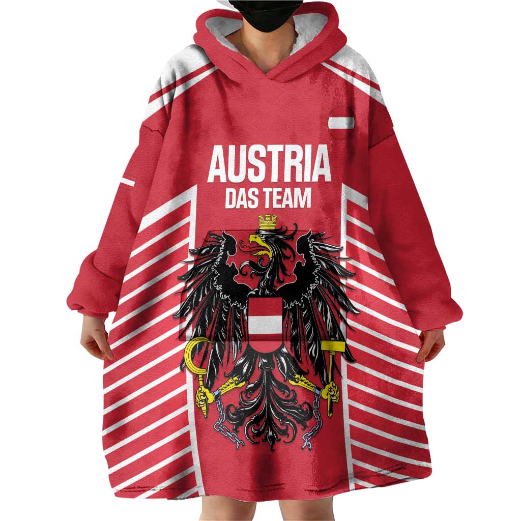 Custom Austria Football Wearable Blanket Hoodie Come On Das Team