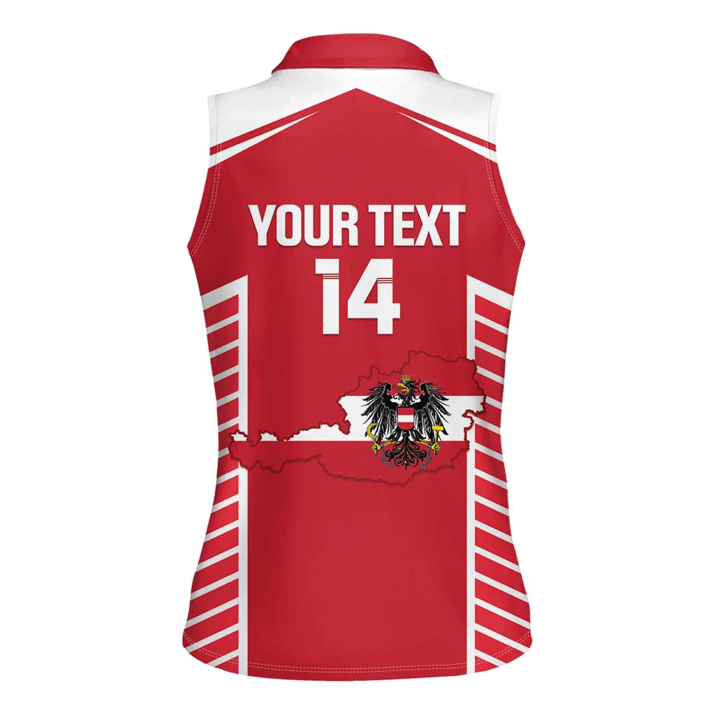 Custom Austria Football Women Sleeveless Polo Shirt Come On Das Team