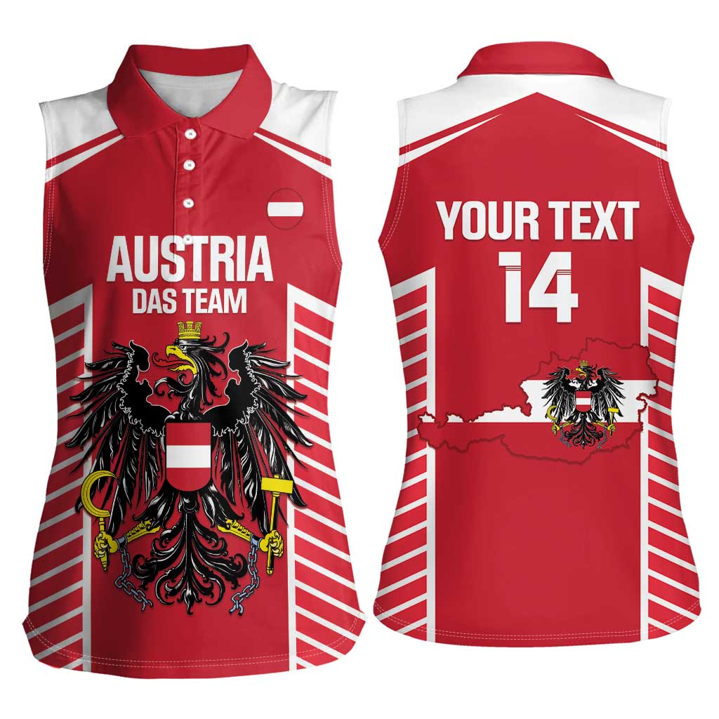 Custom Austria Football Women Sleeveless Polo Shirt Come On Das Team