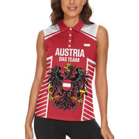 Custom Austria Football Women Sleeveless Polo Shirt Come On Das Team