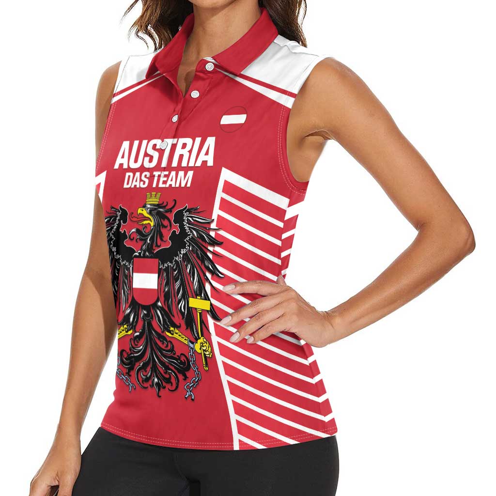 Custom Austria Football Women Sleeveless Polo Shirt Come On Das Team