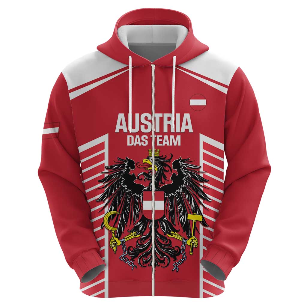 Custom Austria Football Zip Hoodie Come On Das Team