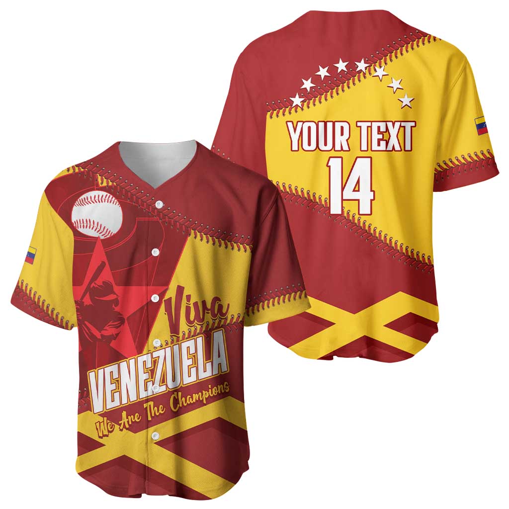 Baseball Venezuela 2026 Custom Baseball Jersey 1st Champions Proud Red Version