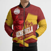 Baseball Venezuela 2026 Custom Bomber Puffer Jacket 1st Champions Proud Red Version