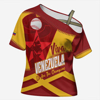 Baseball Venezuela 2026 Custom Cross Shoulder Shirt 1st Champions Proud Red Version