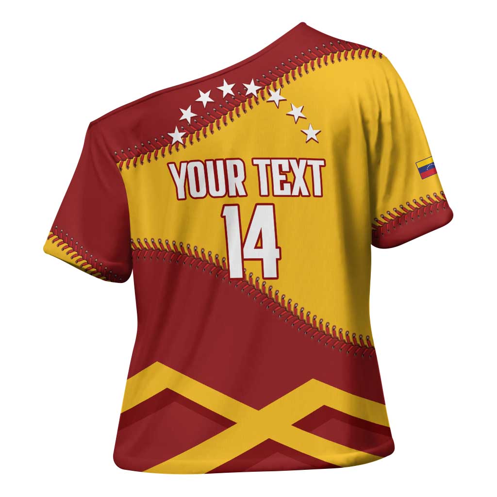 Baseball Venezuela 2026 Custom Cross Shoulder Shirt 1st Champions Proud Red Version