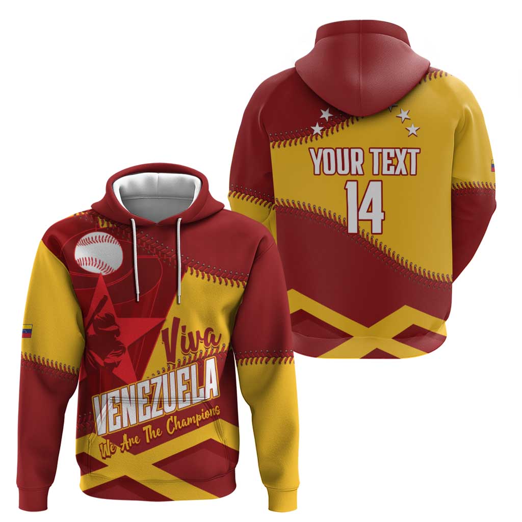 Baseball Venezuela 2026 Custom Hoodie 1st Champions Proud Red Version