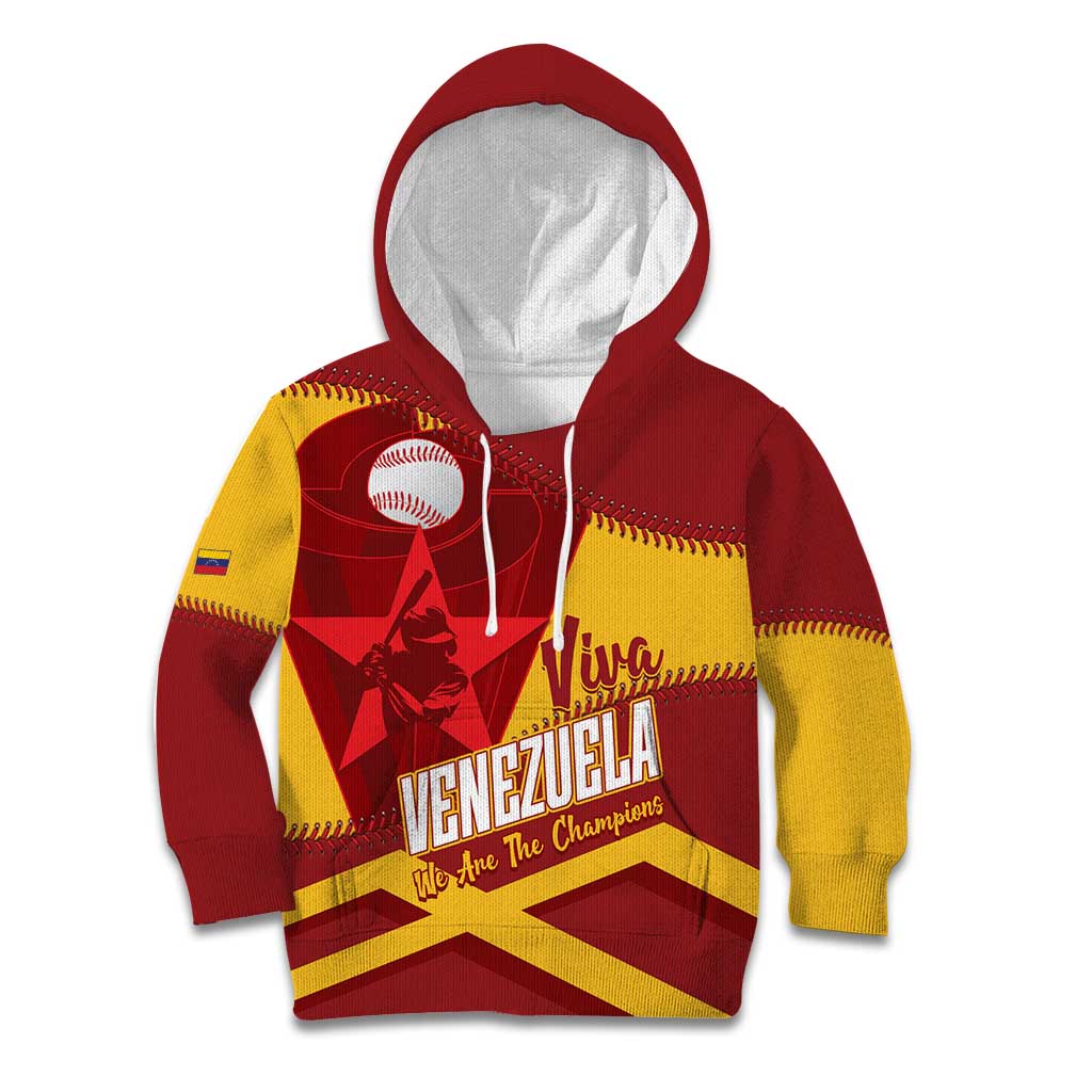 Baseball Venezuela 2026 Custom Kid Hoodie 1st Champions Proud Red Version