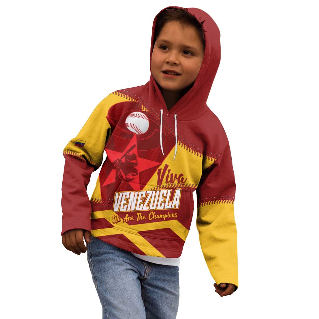 Baseball Venezuela 2026 Custom Kid Hoodie 1st Champions Proud Red Version