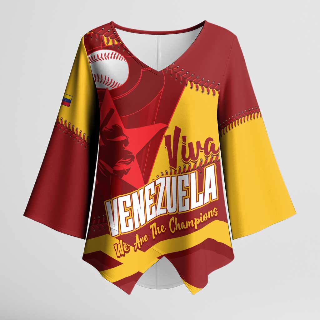 Baseball Venezuela 2026 Custom Kimono Sleeve Blouse 1st Champions Proud Red Version