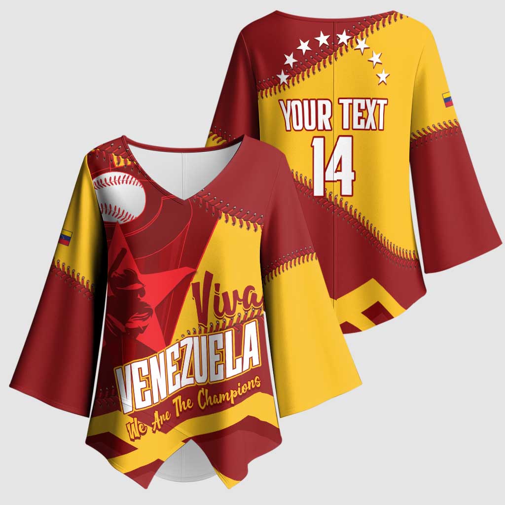 Baseball Venezuela 2026 Custom Kimono Sleeve Blouse 1st Champions Proud Red Version
