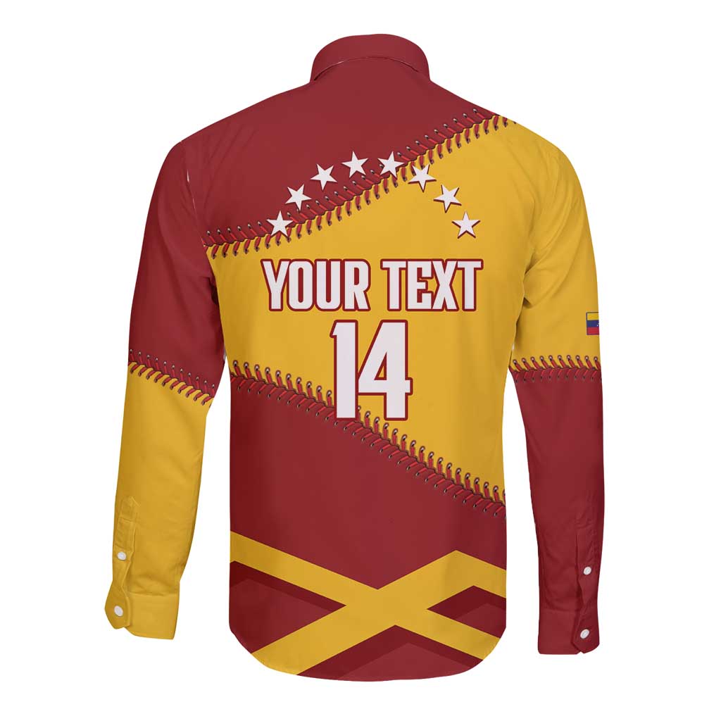 Baseball Venezuela 2026 Custom Long Sleeve Button Shirt 1st Champions Proud Red Version