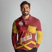 Baseball Venezuela 2026 Custom Long Sleeve Polo Shirt 1st Champions Proud Red Version