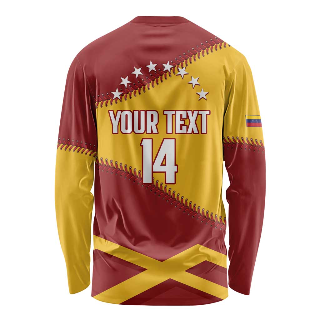 Baseball Venezuela 2026 Custom Long Sleeve Shirt 1st Champions Proud Red Version