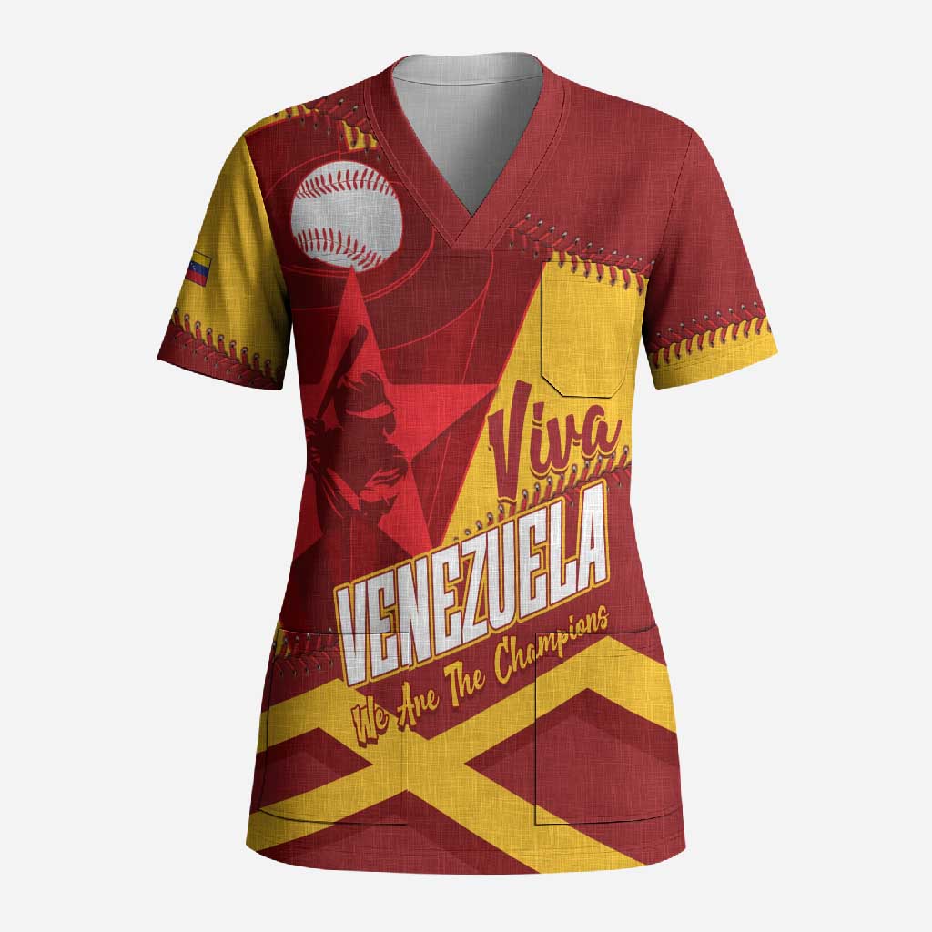 Baseball Venezuela 2026 Custom Scrub Top 1st Champions Proud Red Version