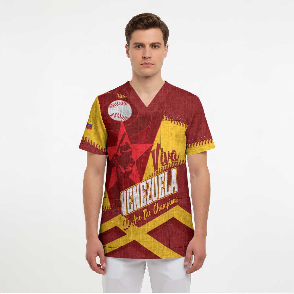 Baseball Venezuela 2026 Custom Scrub Top 1st Champions Proud Red Version