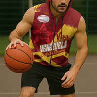 Baseball Venezuela 2026 Custom Sleeveless Zip Hoodie 1st Champions Proud Red Version