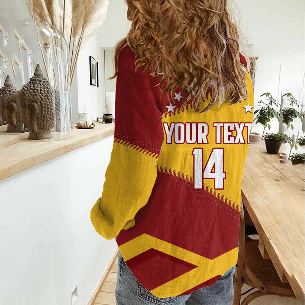 Baseball Venezuela 2026 Custom Women Casual Shirt 1st Champions Proud Red Version
