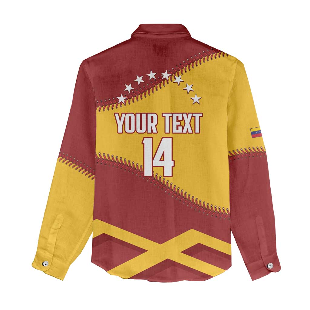 Baseball Venezuela 2026 Custom Women Casual Shirt 1st Champions Proud Red Version
