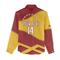 Baseball Venezuela 2026 Custom Women Casual Shirt 1st Champions Proud Red Version