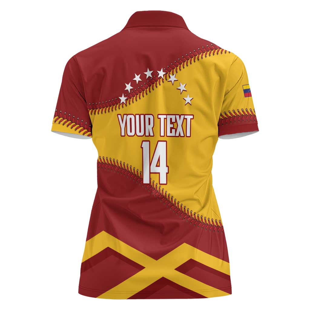 Baseball Venezuela 2026 Custom Women Polo Shirt 1st Champions Proud Red Version