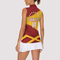 Baseball Venezuela 2026 Custom Women Sleeveless Polo Shirt 1st Champions Proud Red Version