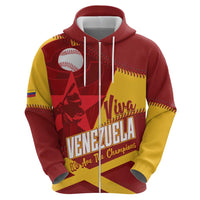 Baseball Venezuela 2026 Custom Zip Hoodie 1st Champions Proud Red Version