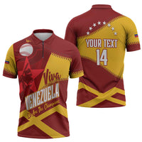 Baseball Venezuela 2026 Custom Zipper Polo Shirt 1st Champions Proud Red Version